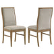 Amity Dining Chair Set of 2 | Beige Textured Fabric | Natural Rubberwood