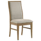 Amity Dining Chair Set of 2 | Beige Textured Fabric | Natural Rubberwood