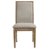 Amity Dining Chair Set of 2 | Beige Textured Fabric | Natural Rubberwood