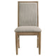 Amity Dining Chair Set of 2 | Beige Textured Fabric | Natural Rubberwood