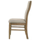 Amity Dining Chair Set of 2 | Beige Textured Fabric | Natural Rubberwood