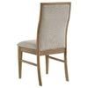 Amity Dining Chair Set of 2 | Beige Textured Fabric | Natural Rubberwood
