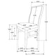 Amity Dining Chair Set of 2 | Beige Textured Fabric | Natural Rubberwood