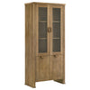 Amity Tall Display Cabinet | 2 Glass Door | Closed Cabinet | Brown 77"