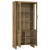 Amity Tall Display Cabinet | 2 Glass Door | Closed Cabinet | Brown 77"