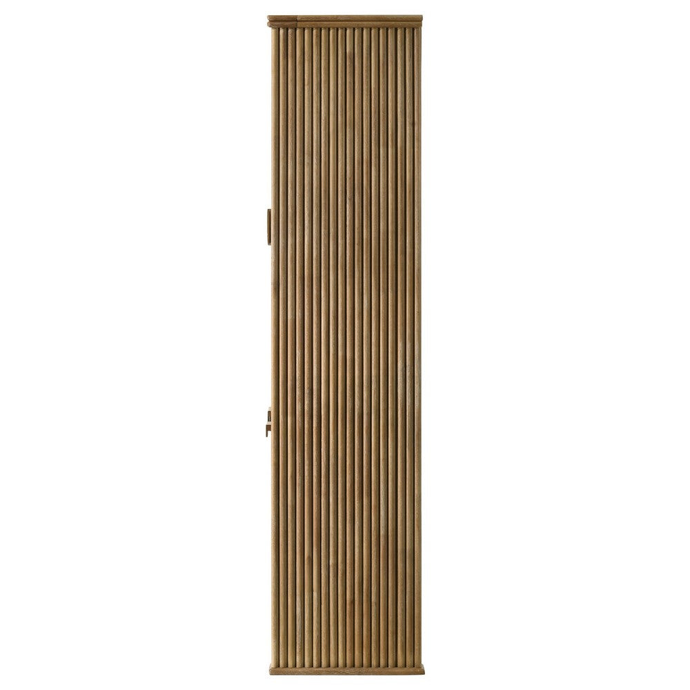 Amity Tall Display Cabinet | 2 Glass Door | Closed Cabinet | Brown 77"
