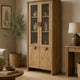 Amity Tall Display Cabinet | 2 Glass Door | Closed Cabinet | Brown 77"
