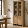 Amity Tall Display Cabinet | 2 Glass Door | Closed Cabinet | Brown 77"