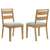 Brion Ladderback Dining Chair | Set of 2 | Boucle Fabric | Wash Oak Wood