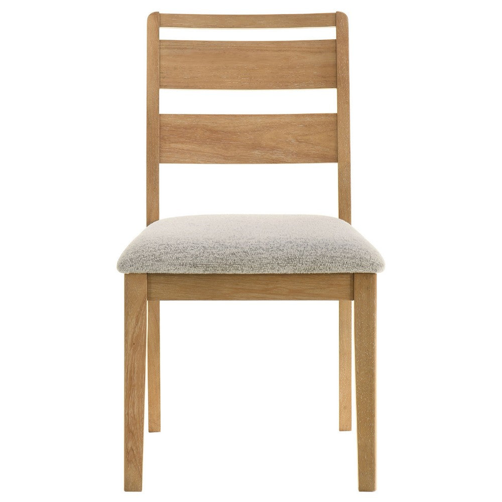 Brion Ladderback Dining Chair | Set of 2 | Boucle Fabric | Wash Oak Wood
