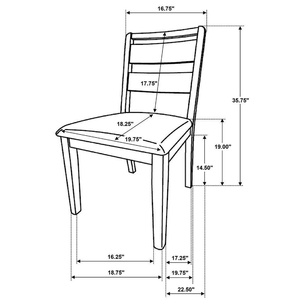 Brion Ladderback Dining Chair | Set of 2 | Boucle Fabric | Wash Oak Wood