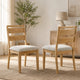 Brion Ladderback Dining Chair | Set of 2 | Boucle Fabric | Wash Oak Wood