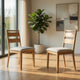 Brion Ladderback Dining Chair | Set of 2 | Boucle Fabric | Wash Oak Wood