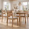 Brion Ladderback Dining Chair | Set of 2 | Boucle Fabric | Wash Oak Wood