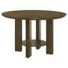 Clera Round Dining Table | Open Shelf Base | Brown Rubberwood 47"