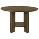 Clera Round Dining Table | Open Shelf Base | Brown Rubberwood 47"
