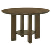 Clera Round Dining Table | Open Shelf Base | Brown Rubberwood 47"