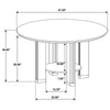 Clera Round Dining Table | Open Shelf Base | Brown Rubberwood 47"