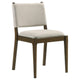 Clera Upholstered Dining Side Chair | Tie Details | Set of 2 | Brown Wood