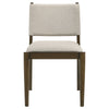 Clera Upholstered Dining Side Chair | Tie Details | Set of 2 | Brown Wood