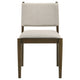 Clera Upholstered Dining Side Chair | Tie Details | Set of 2 | Brown Wood