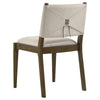 Clera Upholstered Dining Side Chair | Tie Details | Set of 2 | Brown Wood