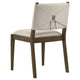 Clera Upholstered Dining Side Chair | Tie Details | Set of 2 | Brown Wood