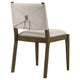Clera Upholstered Dining Side Chair | Tie Details | Set of 2 | Brown Wood
