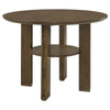 Clera Round Counter-Height Table | Open Shelf | Brown Rubberwood 47"