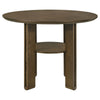 Clera Round Counter-Height Table | Open Shelf | Brown Rubberwood 47"