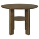 Clera Round Counter-Height Table | Open Shelf | Brown Rubberwood 47"