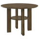 Clera Round Counter-Height Table | Open Shelf | Brown Rubberwood 47"