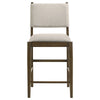Clera Upholstered Counter Side Chair | Tie Accent | Set of 2 | Brown Wood