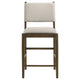 Clera Upholstered Counter Side Chair | Tie Accent | Set of 2 | Brown Wood
