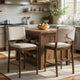 Clera Upholstered Counter Side Chair | Tie Accent | Set of 2 | Brown Wood