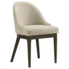 Dyna Curved Dining Side Chair Set of  2 | Beige Fabric | Walnut Brown Wood