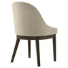 Dyna Curved Dining Side Chair Set of  2 | Beige Fabric | Walnut Brown Wood