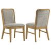 Elora Dining Side Chair | Set of 2 | Gray Fabric | Weathered Natural Wood