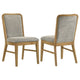 Elora Dining Side Chair | Set of 2 | Gray Fabric | Weathered Natural Wood