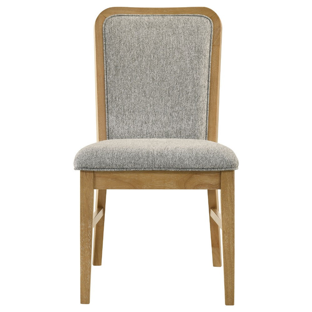 Elora Dining Side Chair | Set of 2 | Gray Fabric | Weathered Natural Wood