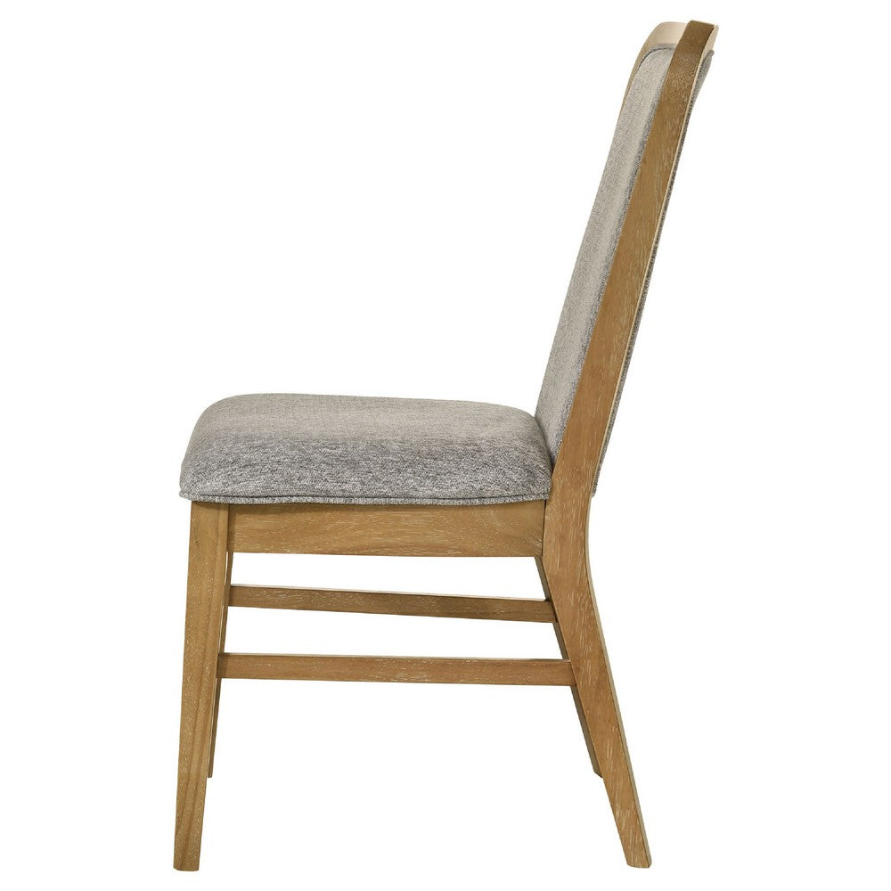 Elora Dining Side Chair | Set of 2 | Gray Fabric | Weathered Natural Wood
