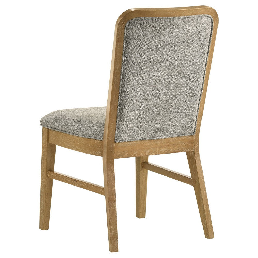 Elora Dining Side Chair | Set of 2 | Gray Fabric | Weathered Natural Wood