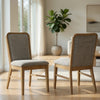 Elora Dining Side Chair | Set of 2 | Gray Fabric | Weathered Natural Wood