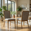 Elora Dining Side Chair | Set of 2 | Gray Fabric | Weathered Natural Wood