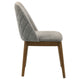 Freda Dining Chair | Set of 2 | Gray Diamond Quilted Fabric | Brown Wood