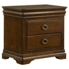 Gravis Nightst& with 3 Drawers | Classic Crown Moldings | Cherry Brown 28"
