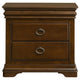 Gravis Nightst& with 3 Drawers | Classic Crown Moldings | Cherry Brown 28"