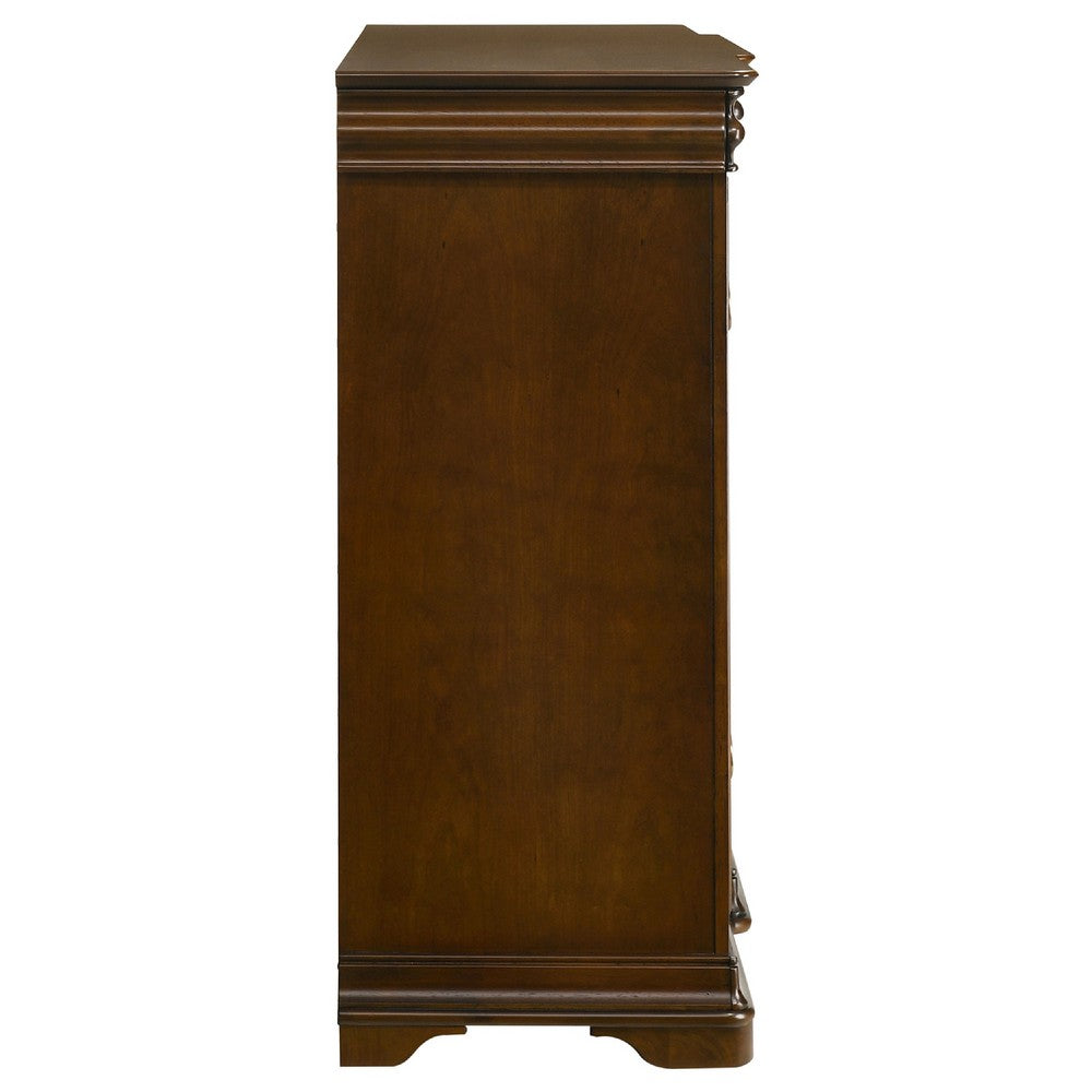 Gravis Wide Dresser Chest | 9 Drawers & 2 Hidden Drawers | Cherry Brown