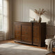 Gravis Wide Dresser Chest | 9 Drawers & 2 Hidden Drawers | Cherry Brown