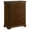 Gravis Tall Dresser Chest with 4 Drawers | Crown Moldings | Cherry Brown